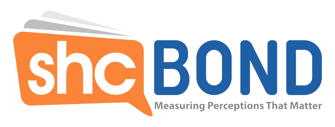 Logo for SHC BOND: orange speech bubble with white