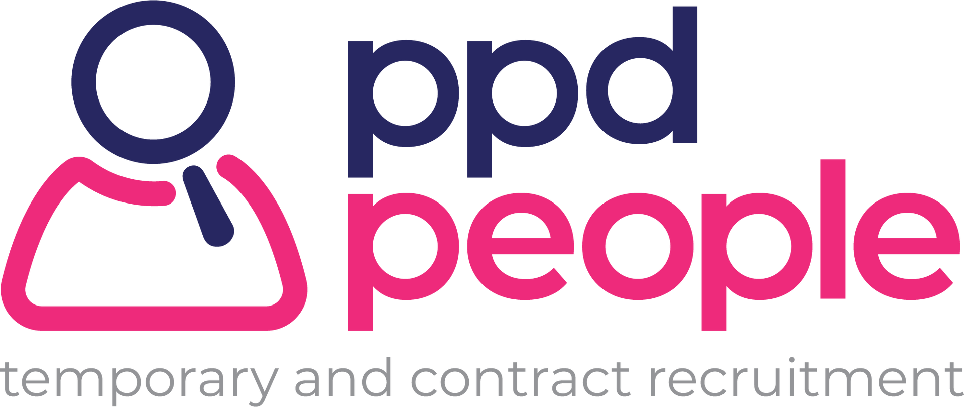 PPD People logo with pink person icon and tagline ‘Temporary and Contract Recruitment’.