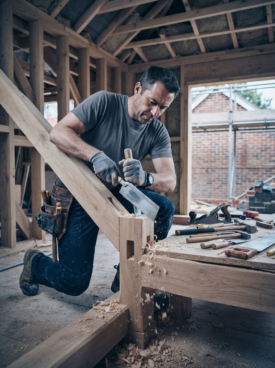 Carpenter and joiner at work
