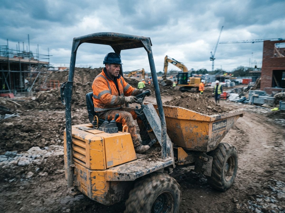 Dumper driver at work