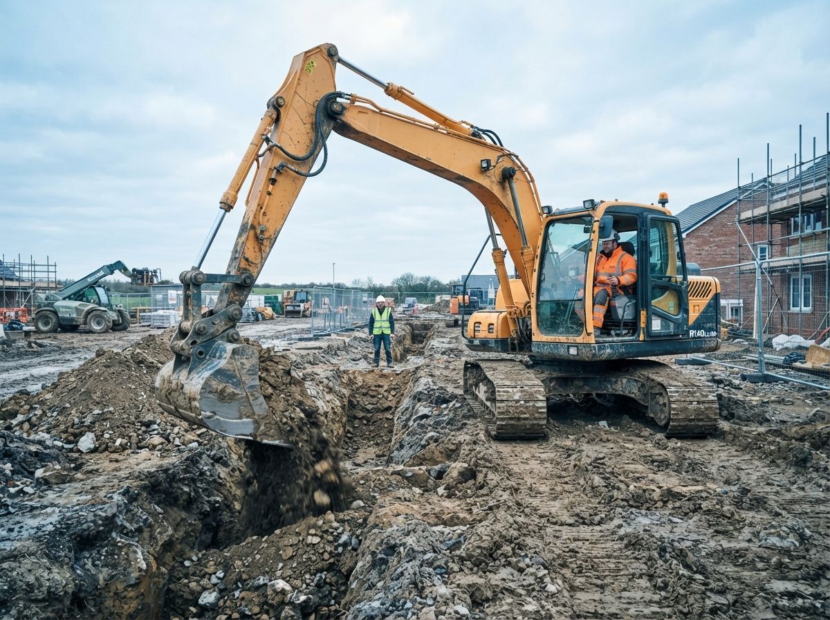 360 excavator operator at work