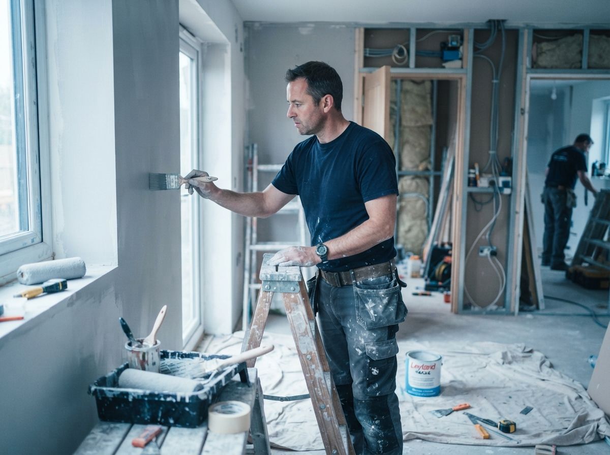 Painter and decorator at work