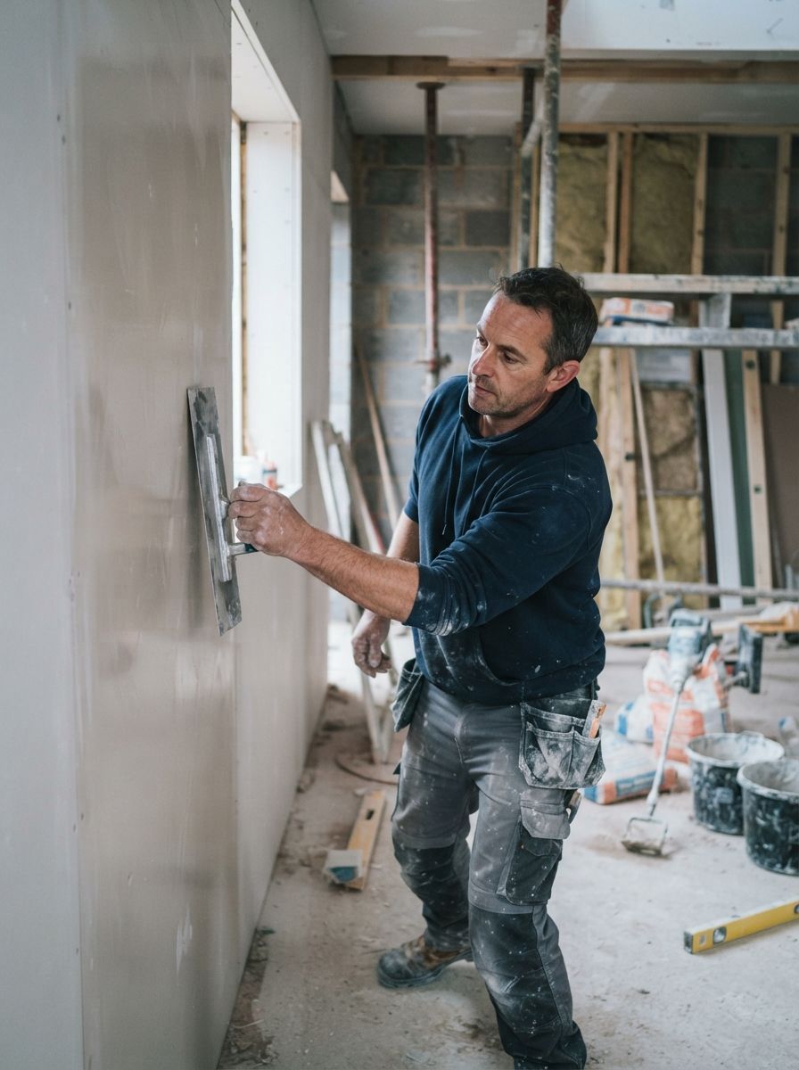 Plasterer at work