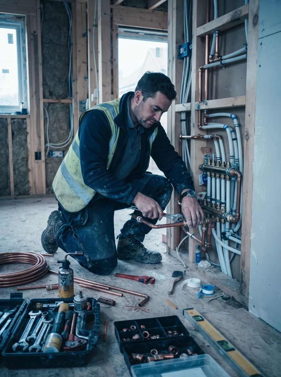 Plumber at work