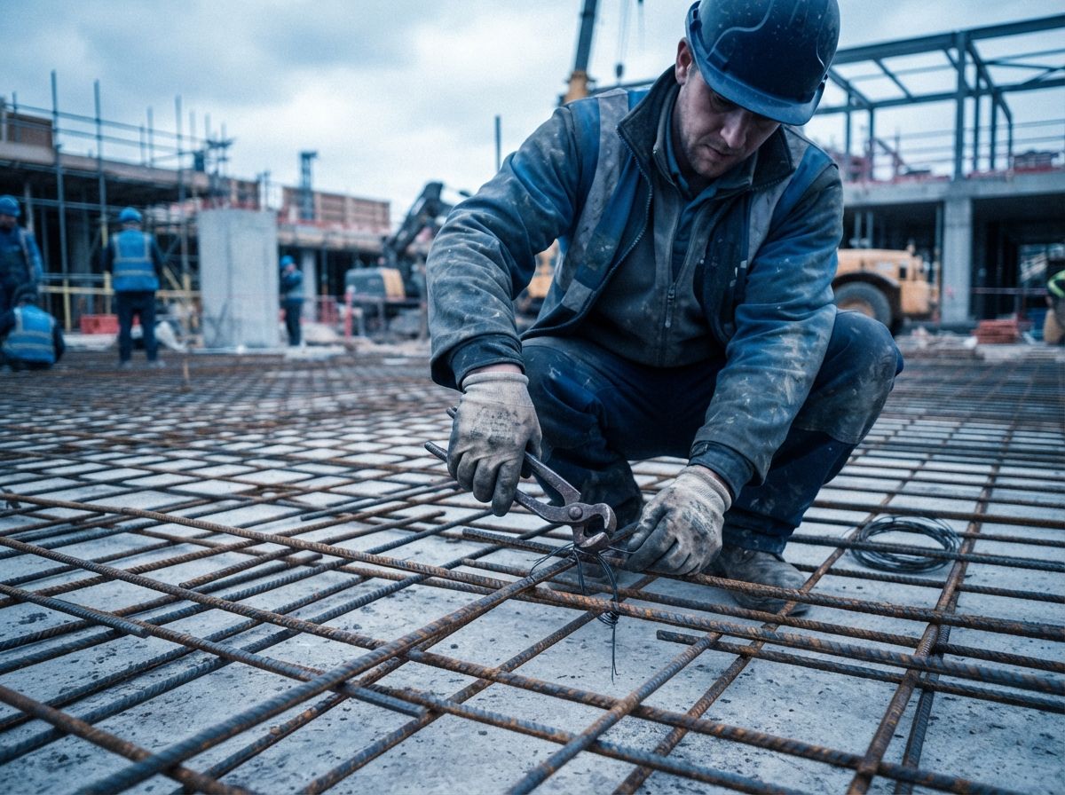 Steel fixer at work