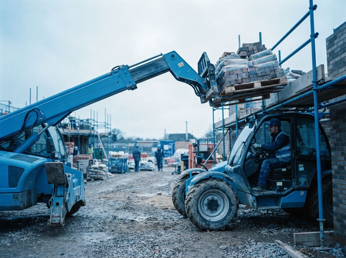Telehandler operator at work
