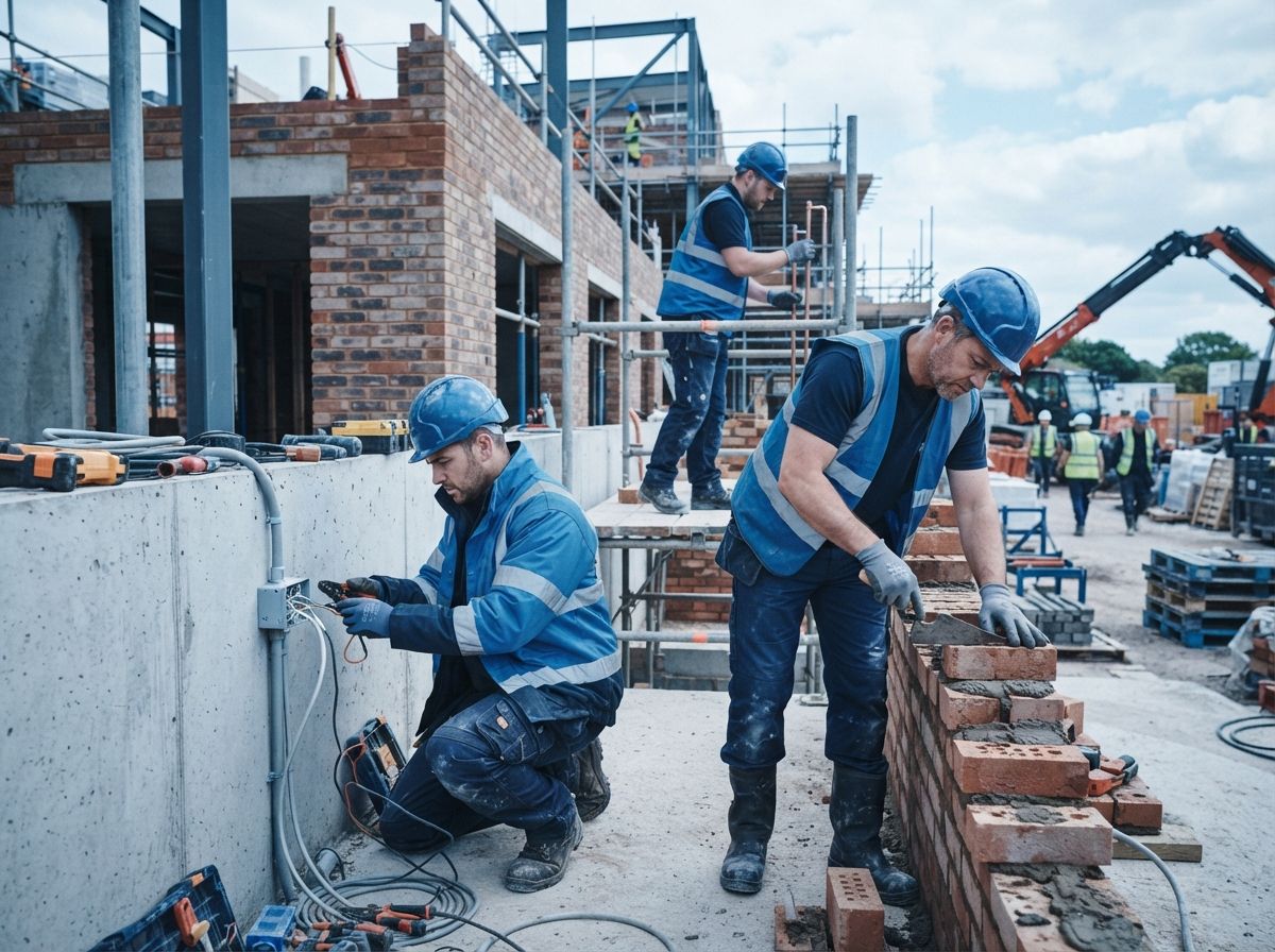 Several trades working together on one site
