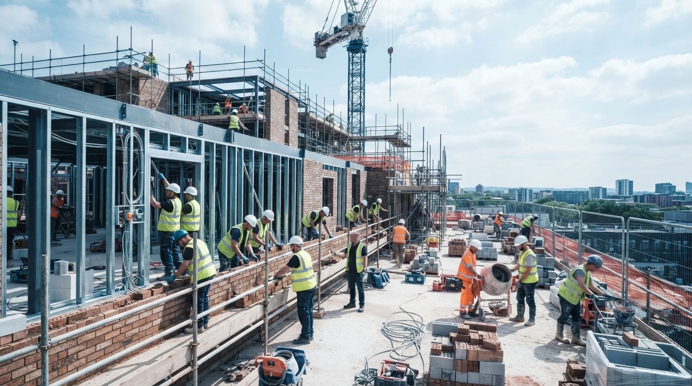 Workers on a construction site