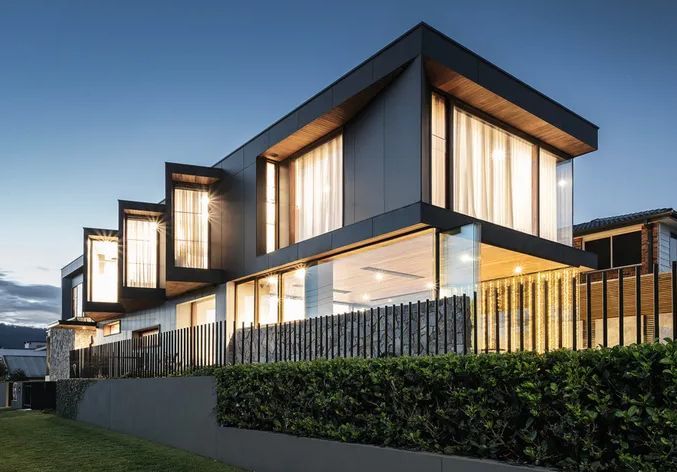 Modern Gray House With Large Windows — Envisage Construction and Design in Woonona, NSW