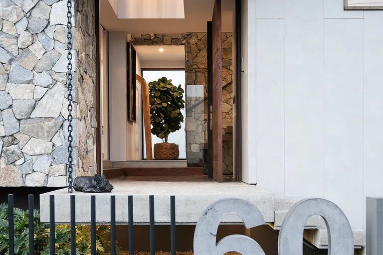 Entrance of Home With Stone Wall — Envisage Construction and Design in Woonona, NSW
