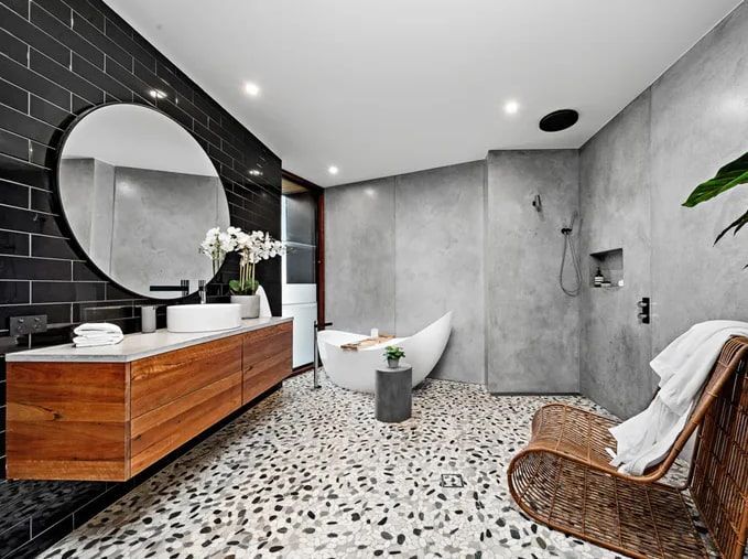 Stoned Grey Bathroom — Envisage Construction and Design in Woonona, NSW