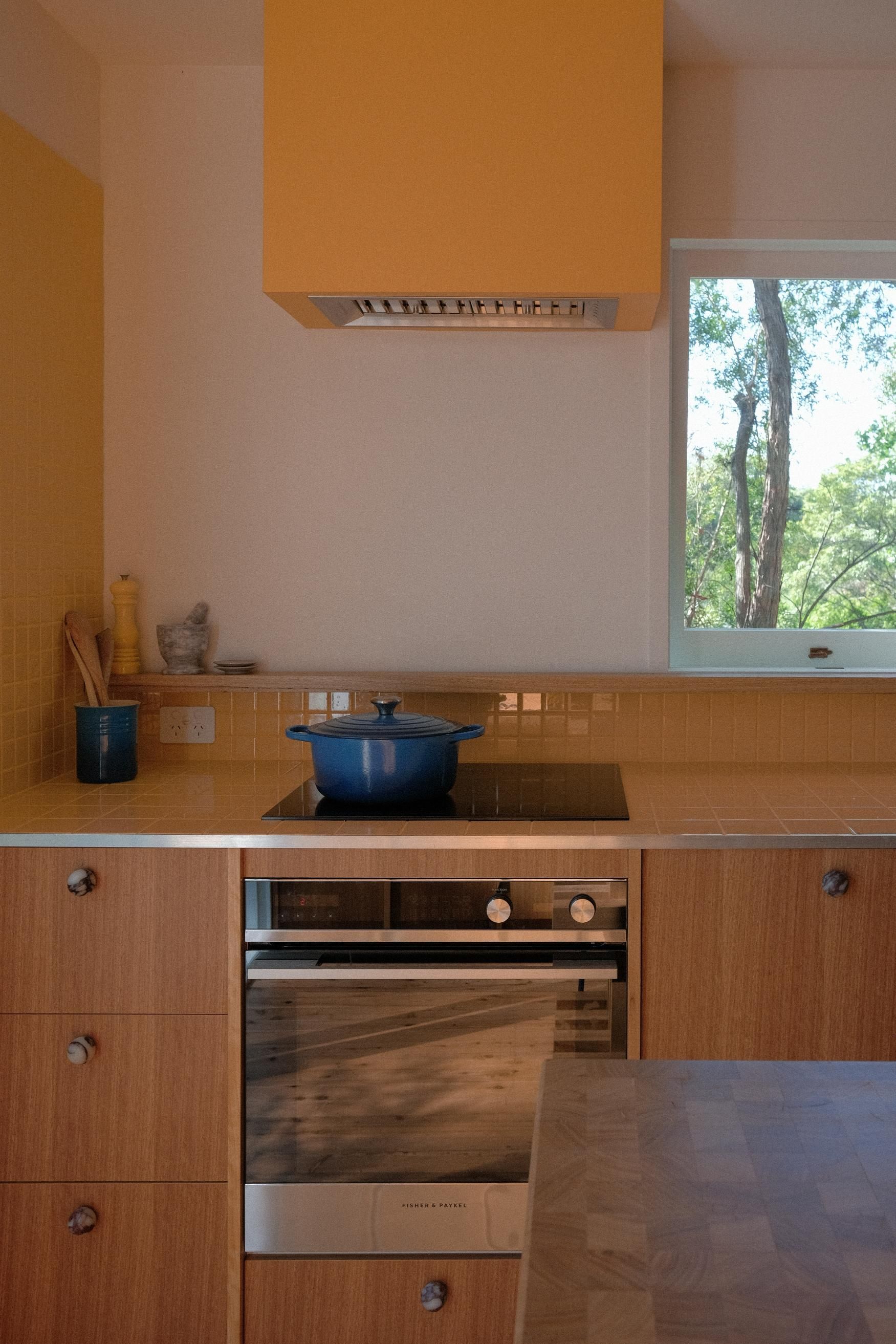 Kitchen With Wooden Cabinets — Envisage Construction and Design in Meadowbank, NSW