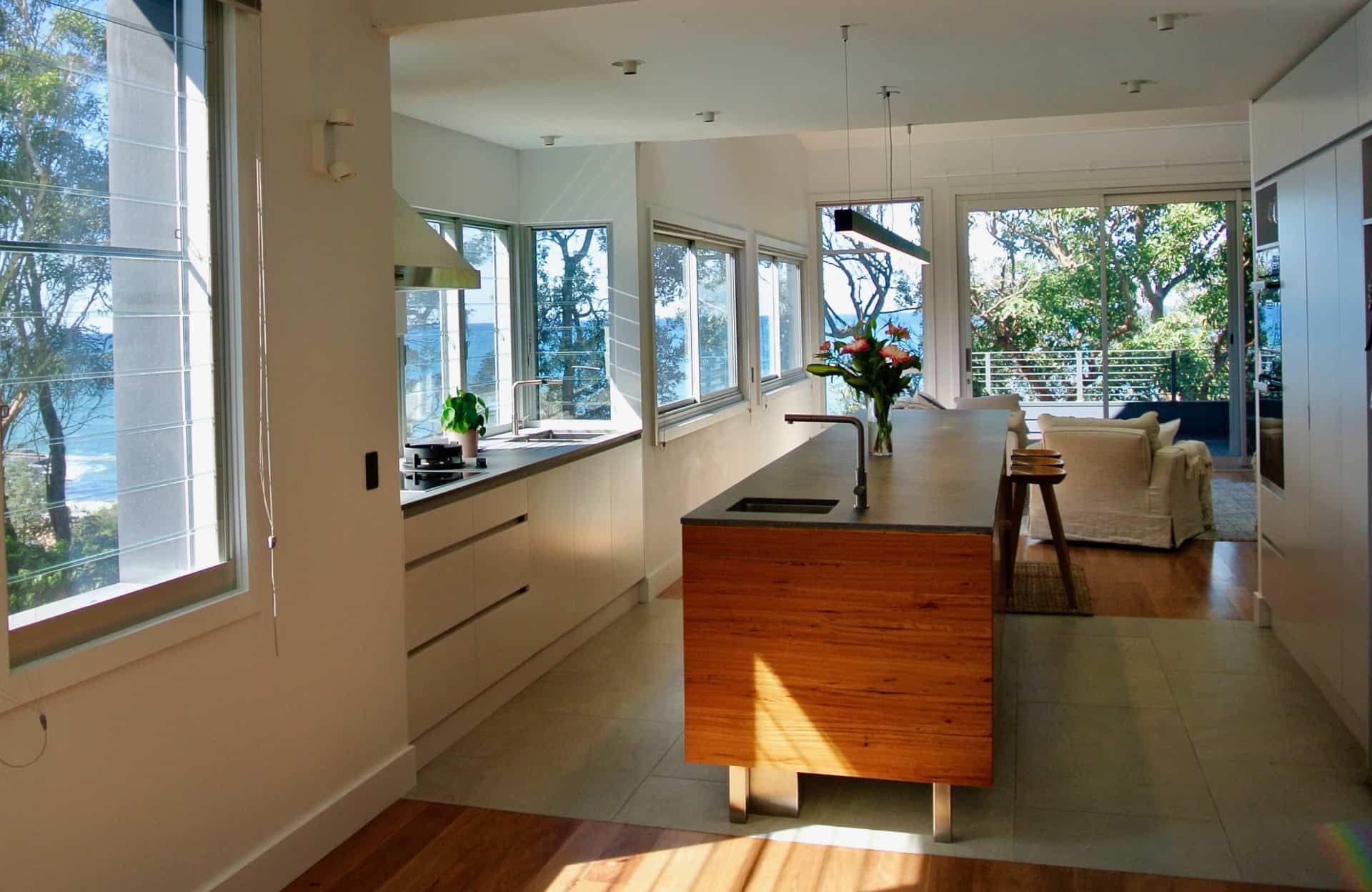 Bright Kitchen With Wood Island — Envisage Construction and Design in Coledale, NS