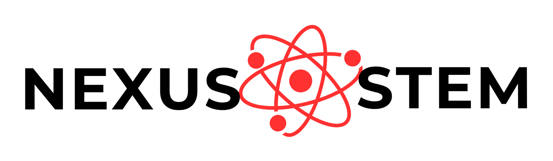 NEXUS STEM logo with black text and a red atom symbol between the words