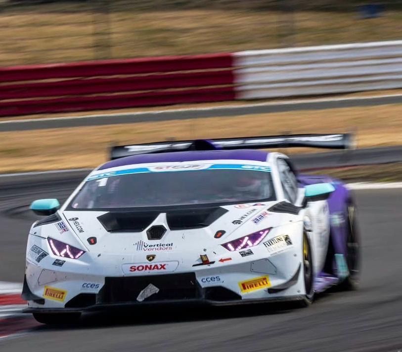 Vertical Vendors sponsored Lamborghini Huracán Super Trofeo racing at Silverstone GT Cup