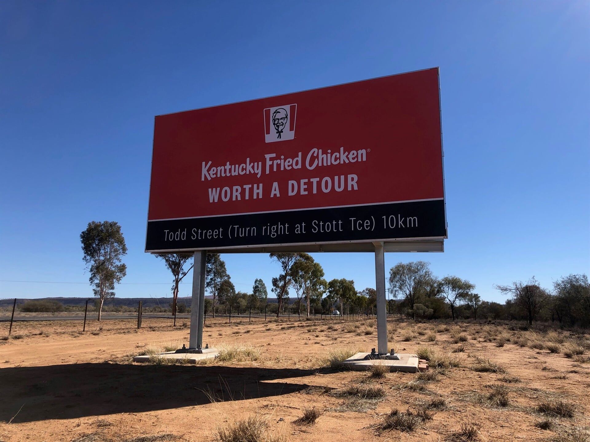 A Kentucky Fried Chicken Billboard in the Middle of a Desert — Bluey's Signs in Ciccone, NT
