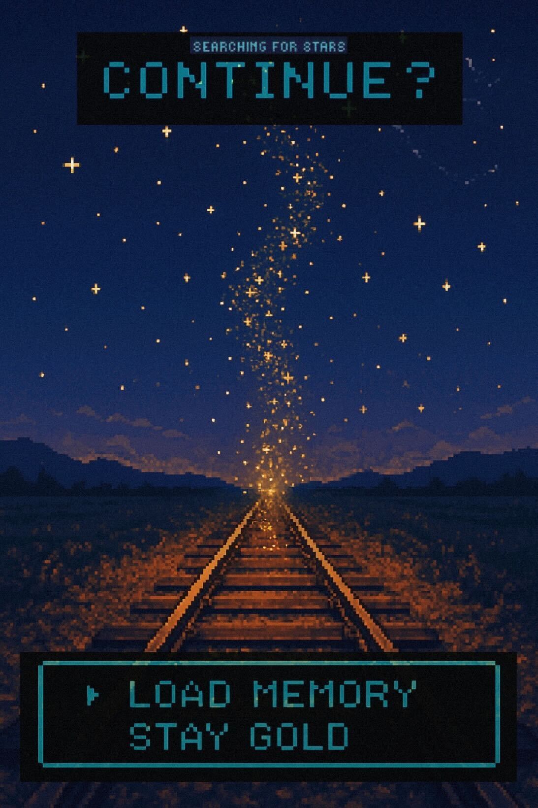 Searching For Stars - Paperback Galaxy - Gold in the Dust: Stay Golden, Ponyboy 8bit retro art - S.E. Hinton 