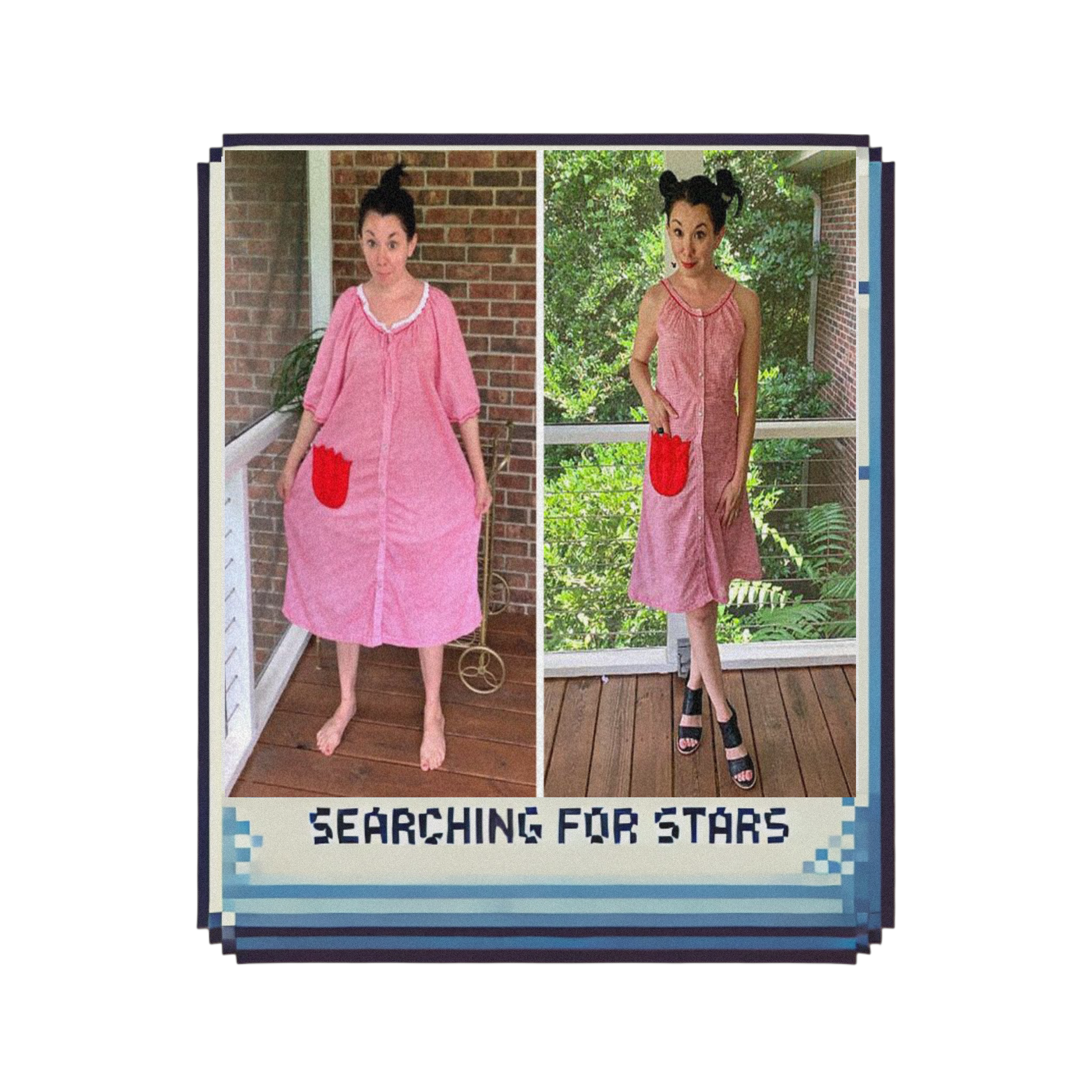 A Searching for Stars Polaroid recreation tribute to Refashionista Jillian Owens, part of The Cosmic Post Office Letters of Light series by Lauren Nixon-Matney.