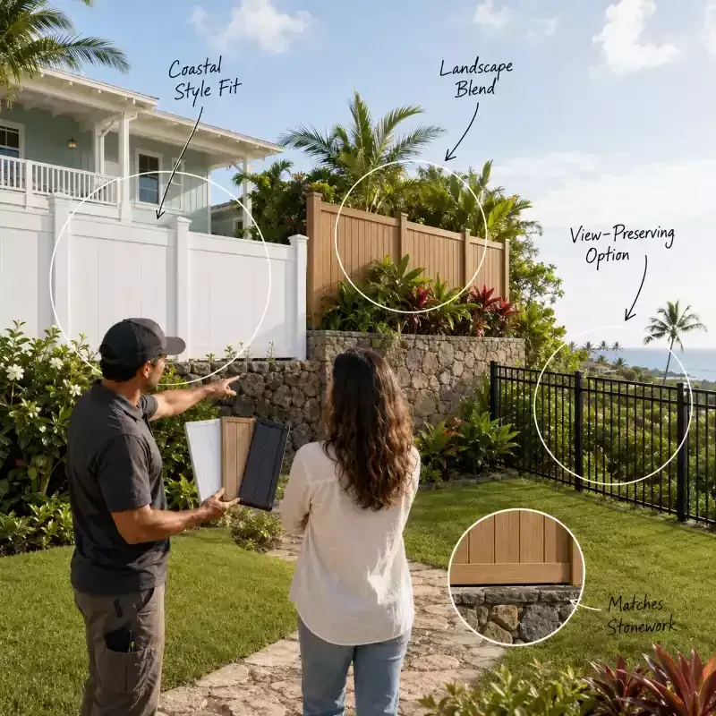 Hawaii residential fence style comparison consultation