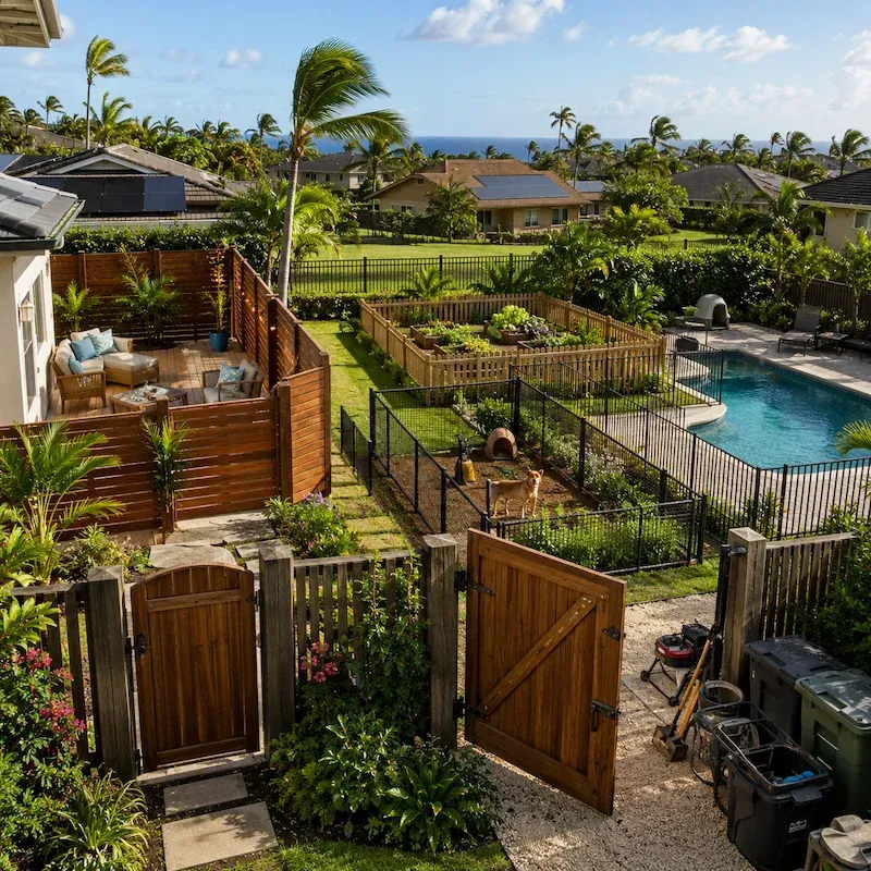 Oahu backyard fence planning in Hawaii