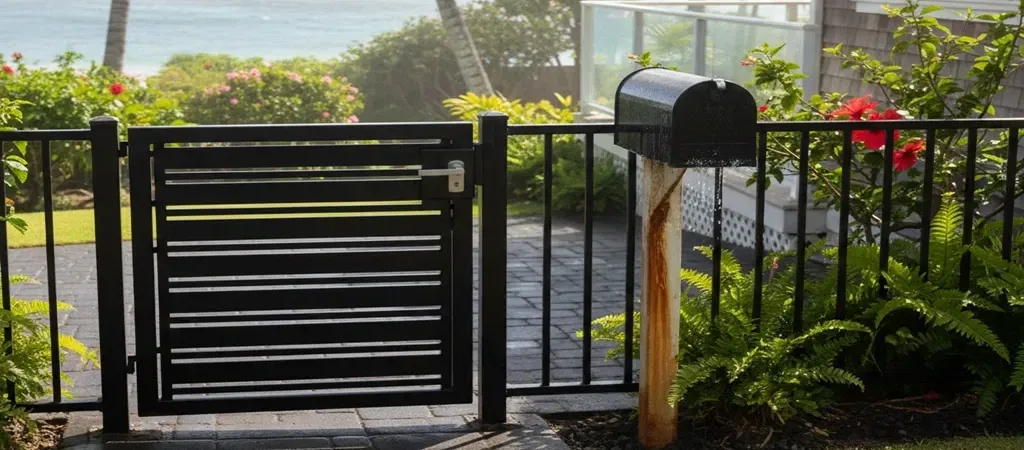 Oahu salt air humidity gate installation