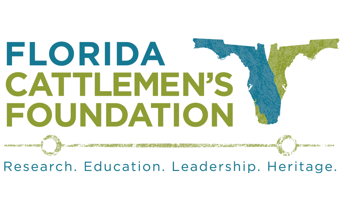 Florida Cattlemen’s Foundation logo with blue and green Florida silhouette and tagline “Research. Education. Leadership. Heritage.”