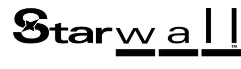 Un logo noir et blanc pour une entreprise appelée Starwall