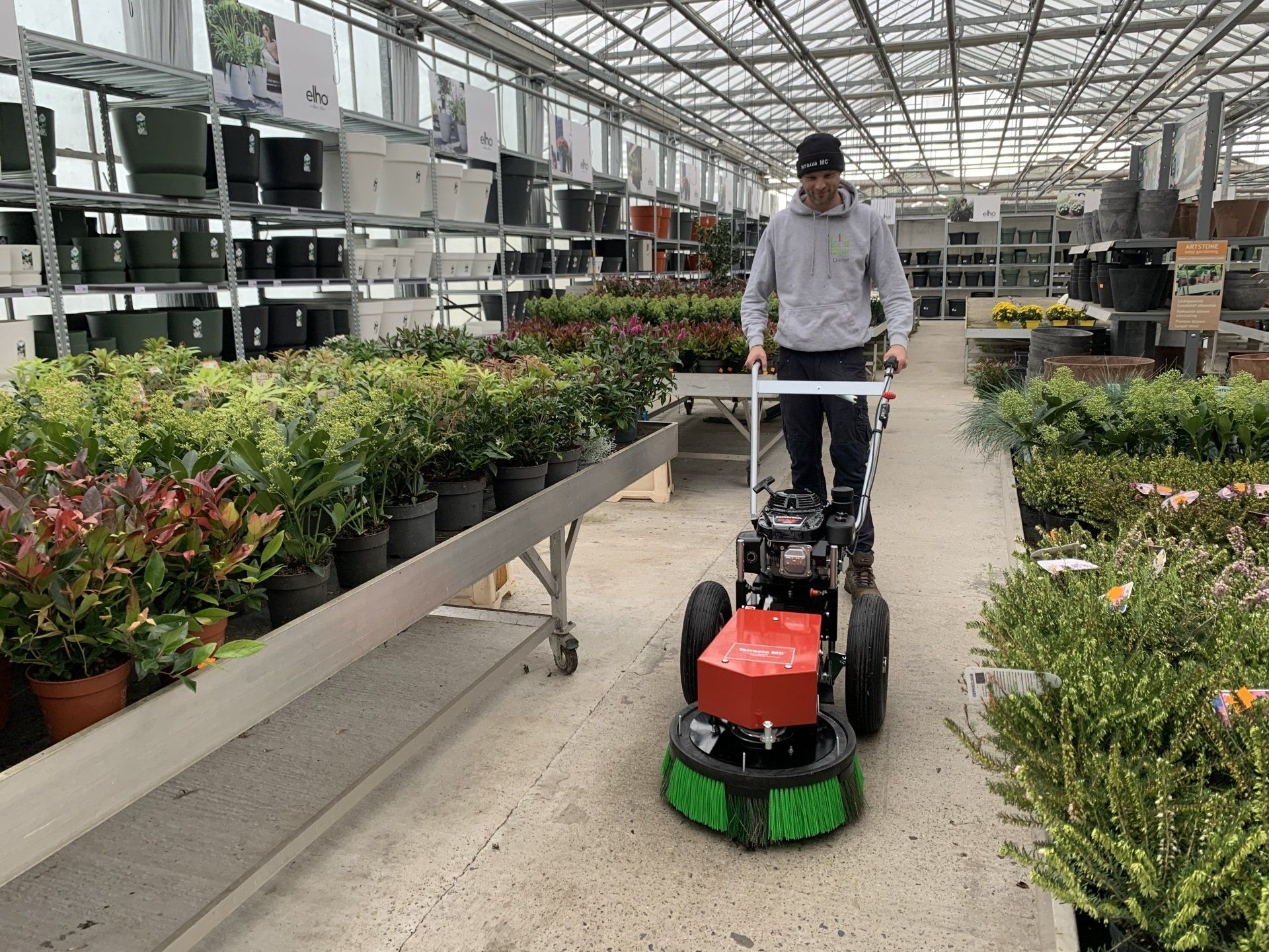 A man using the Omni PRO® on a concrete floor.