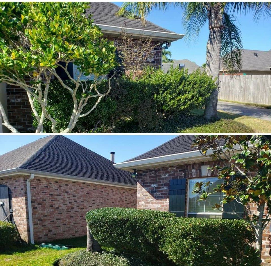 Man Removing Weeds on the Lawn — Thibodaux, LA — Beyond Blessed Lawn Care and Home Maintenance, LLC