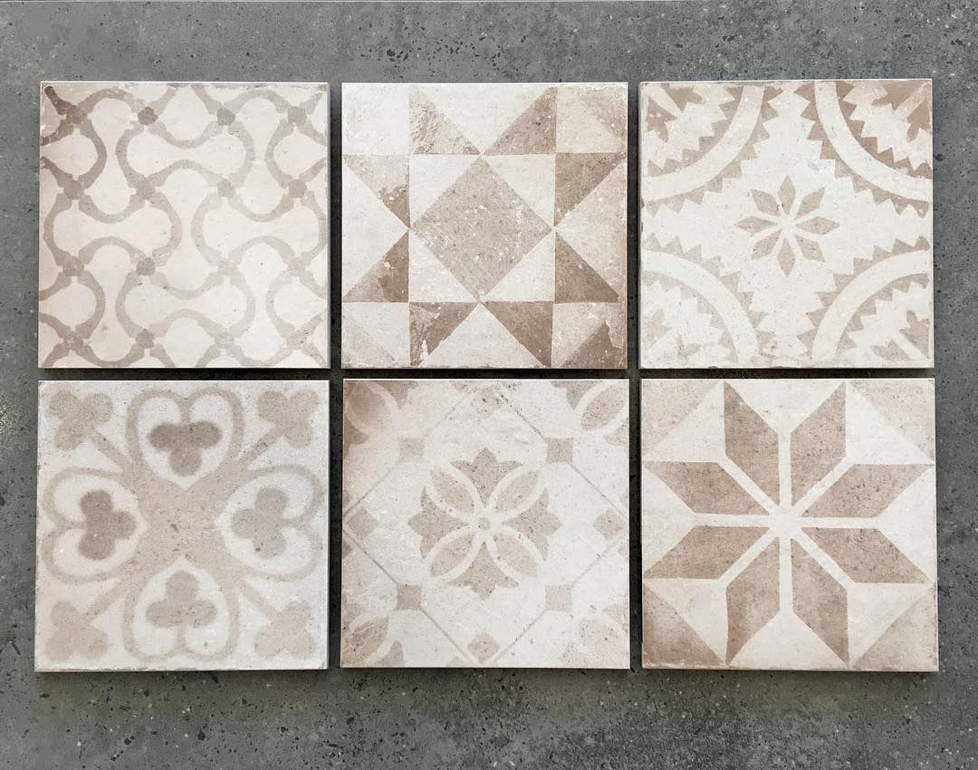 A Set of Six Tiles With Different Patterns on Them — Dean Gray Tiling in Ballina, NSW