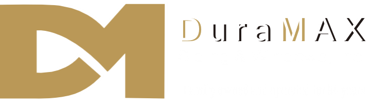 Gold DM logo with the word “DuraMAX” on a white background