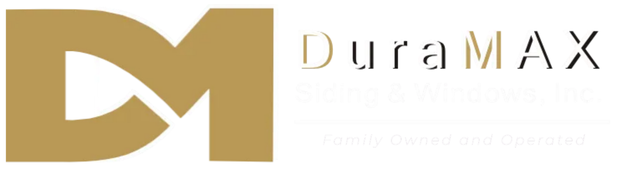Gold DM logo with the word “DuraMAX” on a white background