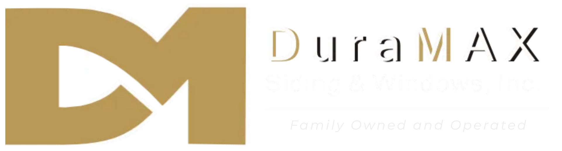 Gold DM logo with the word “DuraMAX” on a white background
