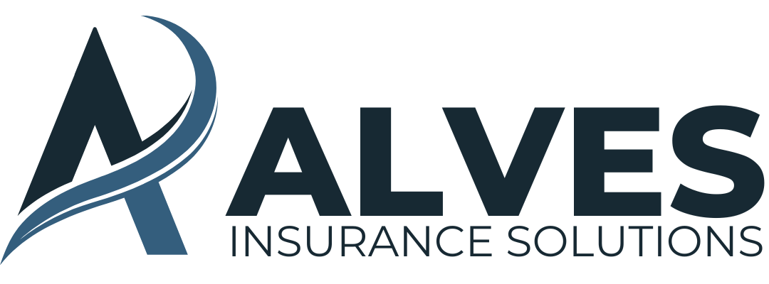 The logo for Alves Insurance Solutions, featuring a stylized letter "A" in dark blue and grey next to the company name.