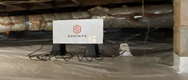 Santa Fe dehumidifier in a crawl space.