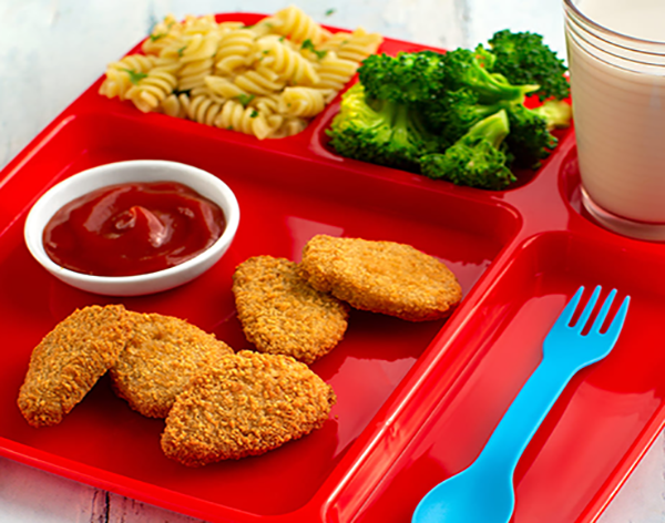 School Lunch with Rebellyous Kickin' Plant-Based Nuggets