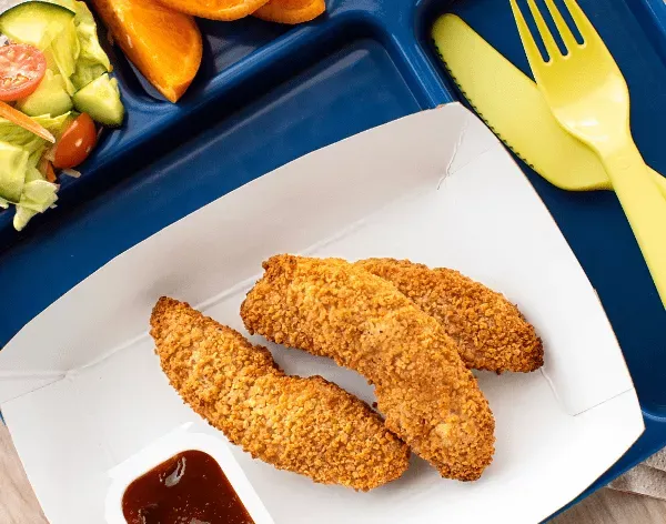 School Lunch with Rebellyous Kickin' Plant-Based Tenders