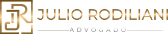 Logotipo da Julio Rodiliani Advocado em dourado e preto sobre fundo branco.