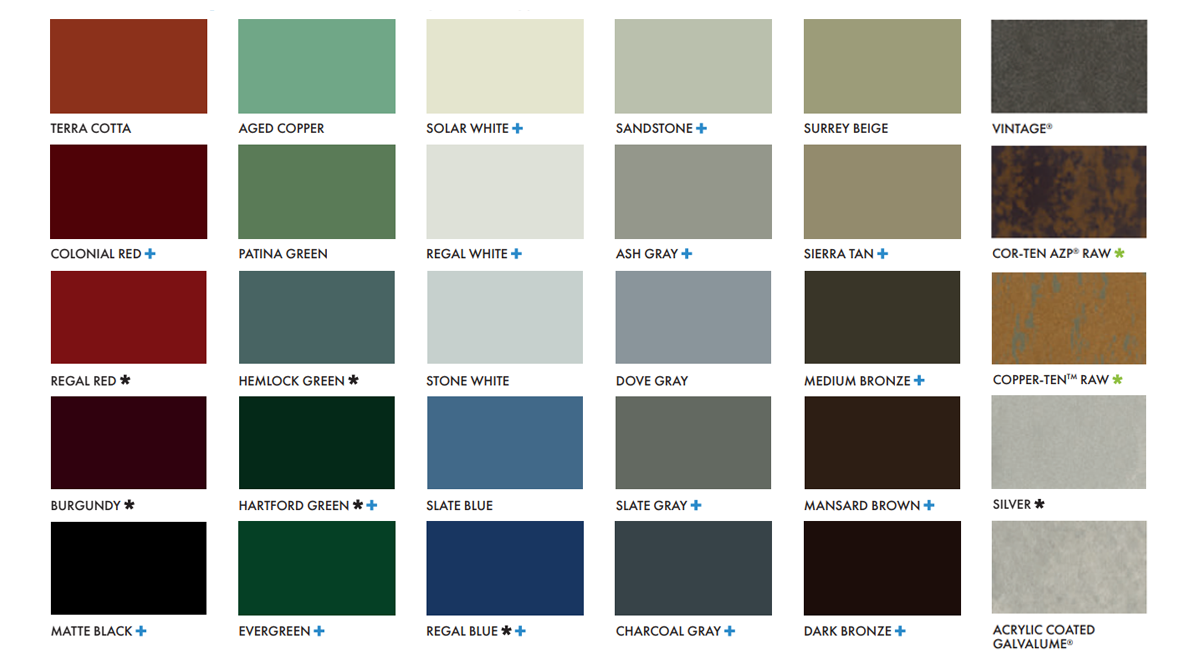 colors of metal roofs