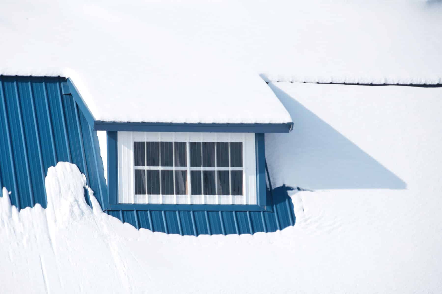 metal roof in the snow