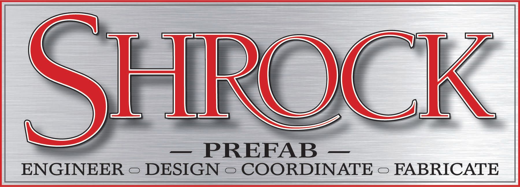 A logo for Shrock Prefab.