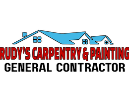 A logo for rudy 's painting and carpentry home improvement
