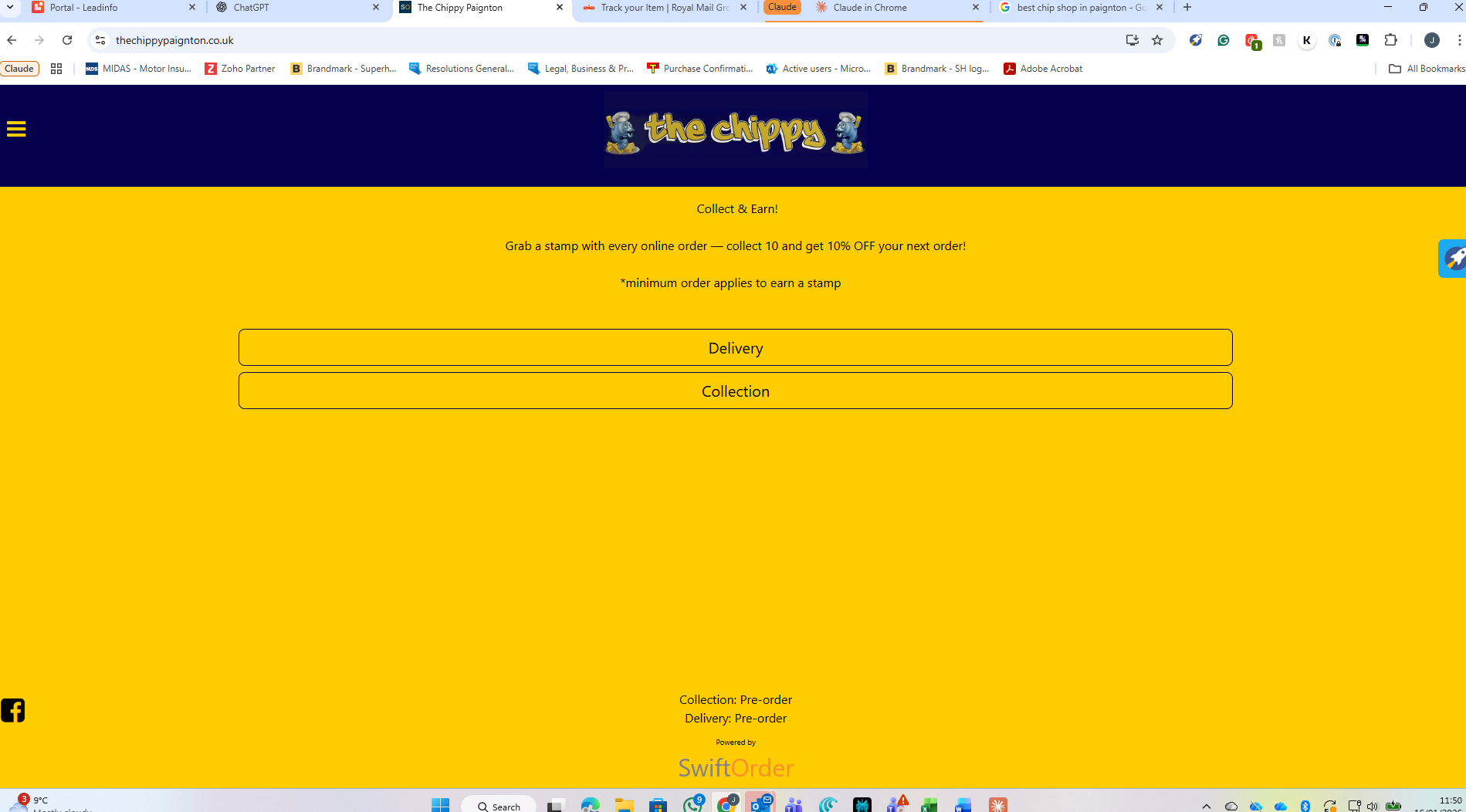 Website login page with yellow and blue color scheme, featuring text fields and buttons.