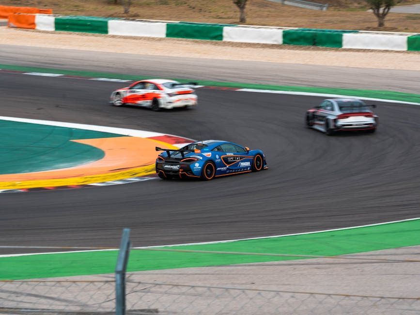 Gt cars racing at a track