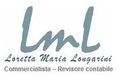 Logo per Loretta Maria Longarini: lettere "Lml" stilizzate in grigio sopra il suo nome e i suoi titoli professionali.