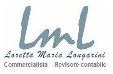 Logo per Loretta Maria Longarini: lettere "Lml" stilizzate in grigio sopra il suo nome e i suoi titoli professionali.
