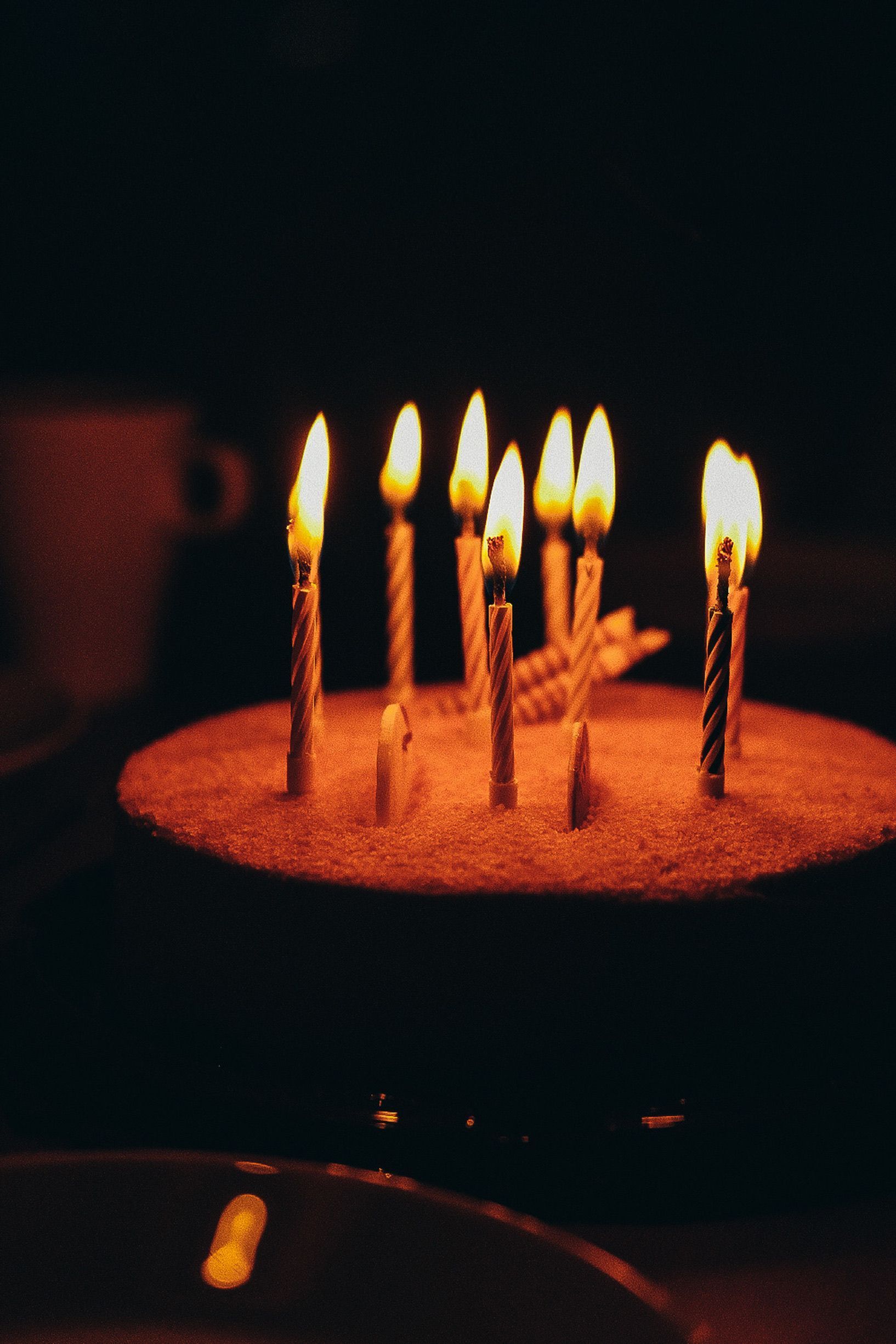 Lit up candles
