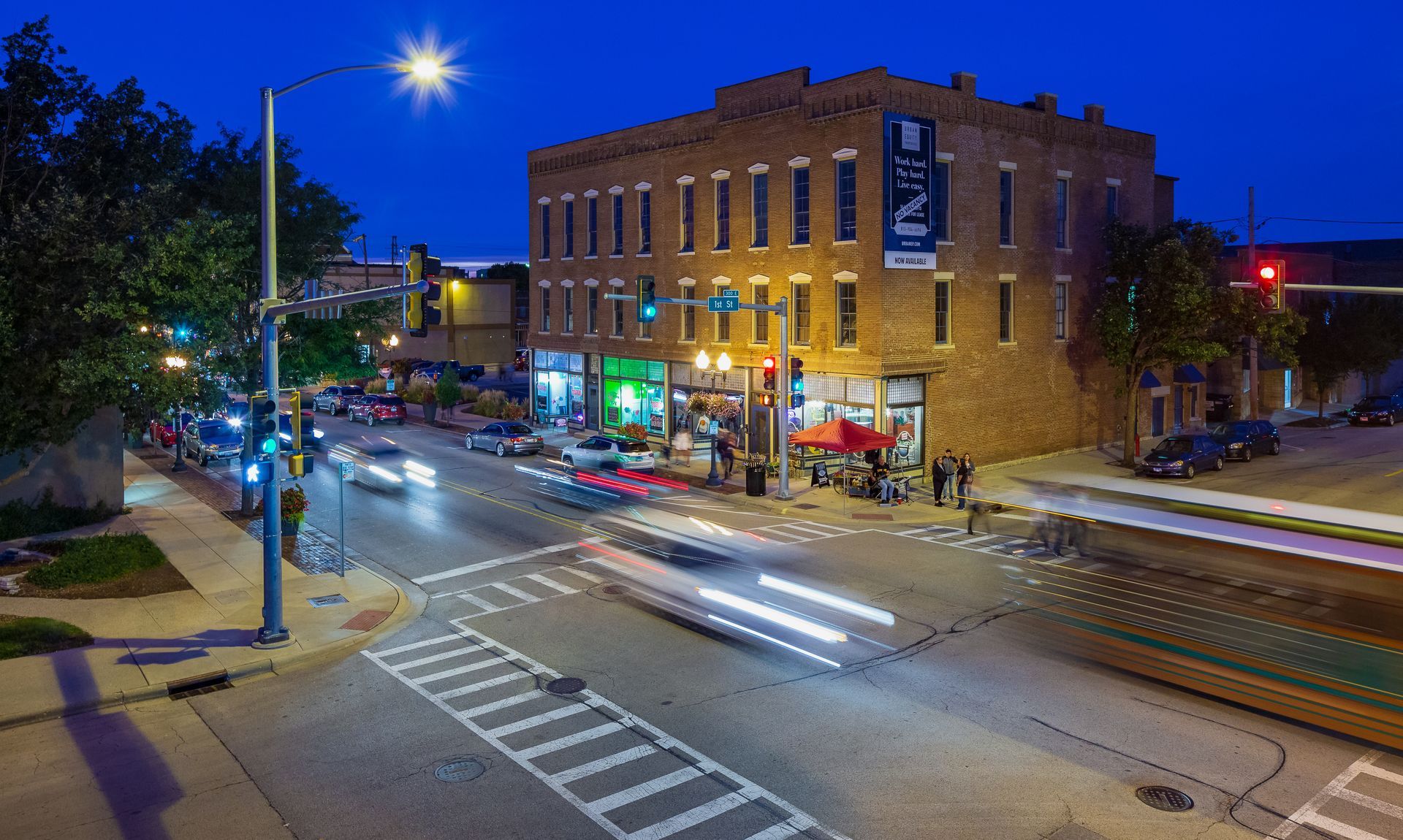 urban equity building exterior with street