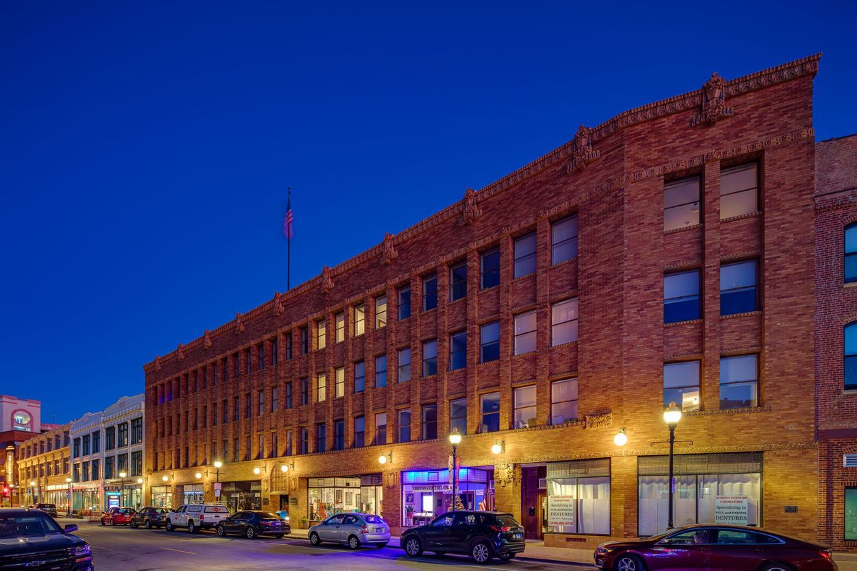 urban equity nighttime view of building