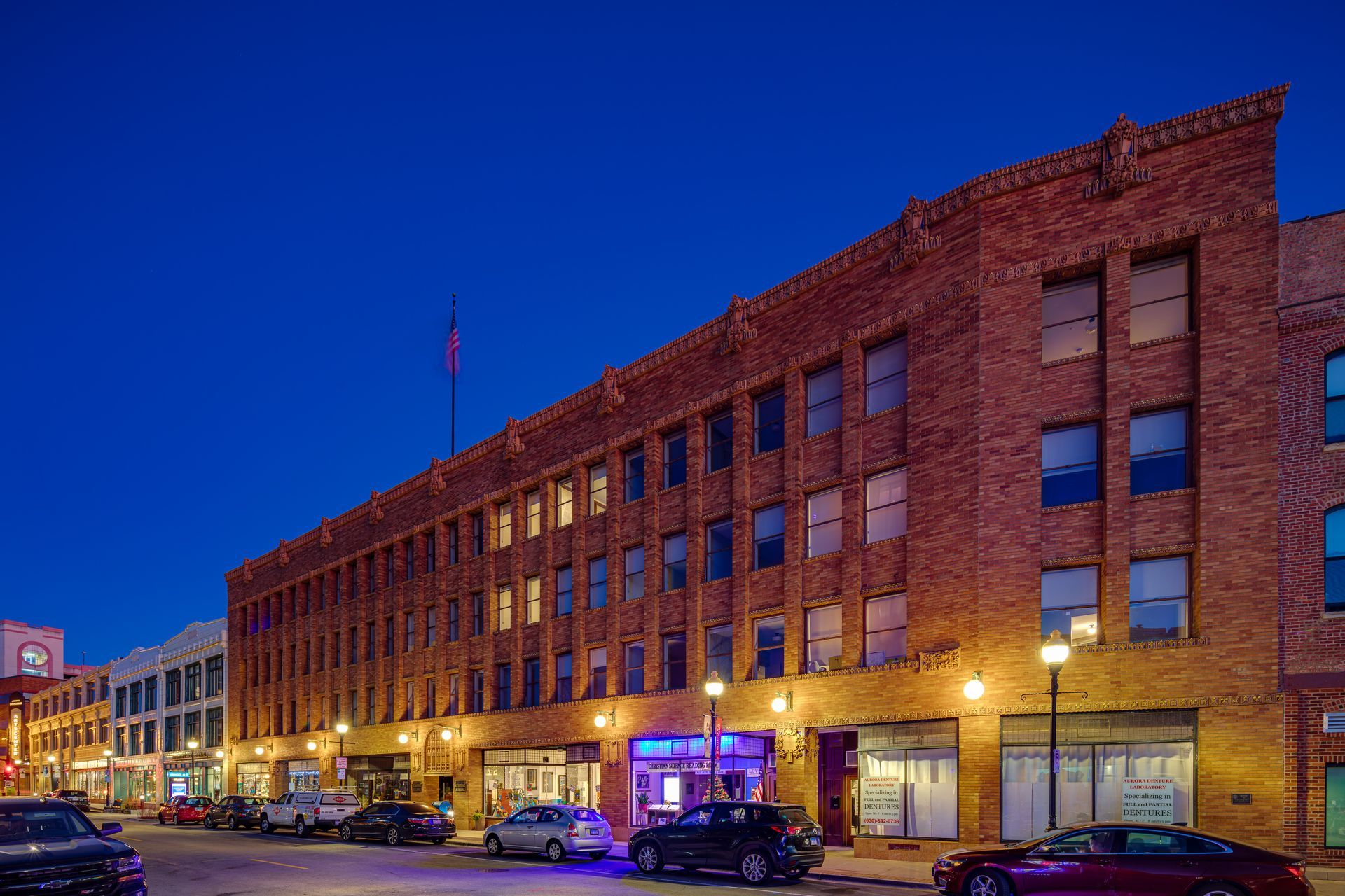 urban equity nighttime view of building